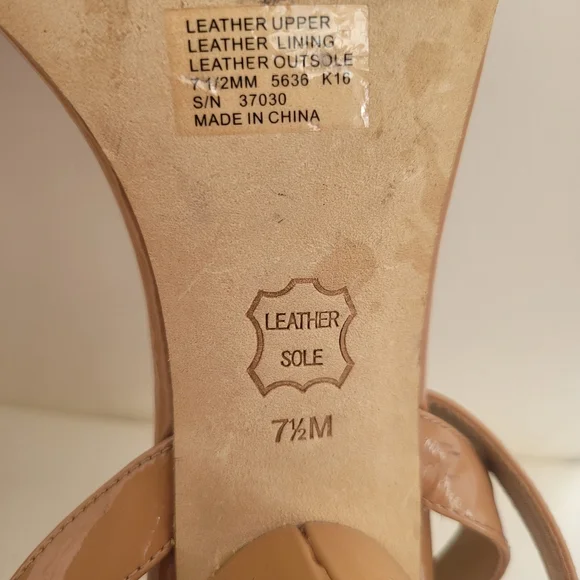 Tory Burch Nude Block Heel Sandals Strap Sandal 7 1/2M - Picture 13 of 16